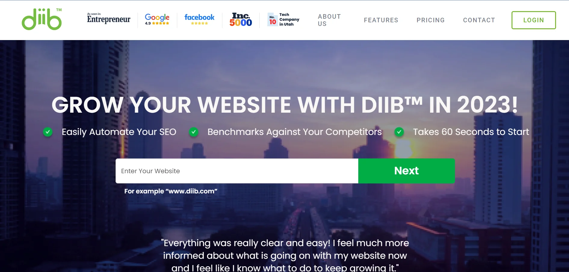 DiiB home page