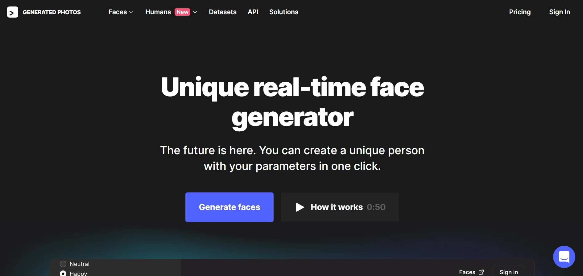 AI Face Generator Generated Photos