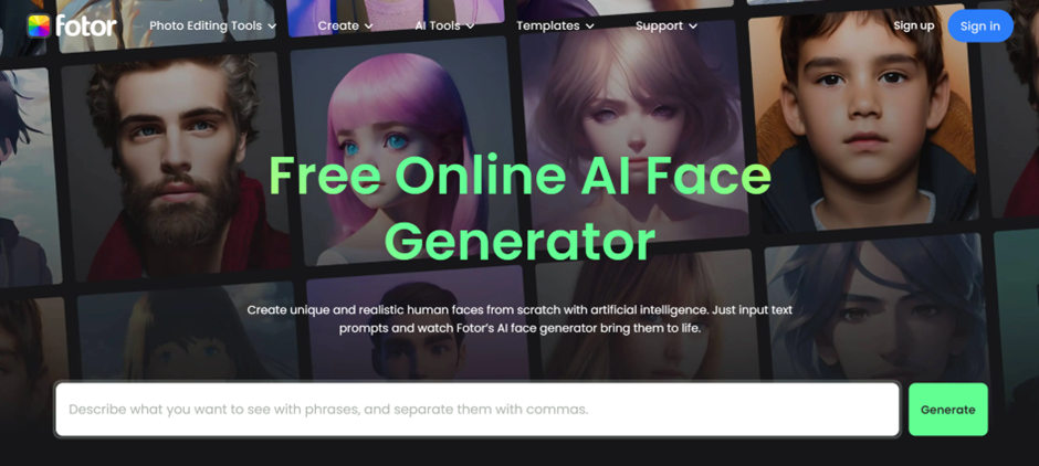 AI Face Generator Fotor