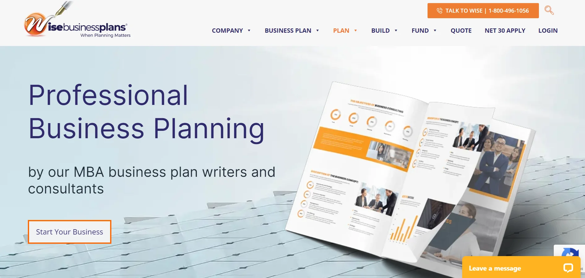 Wise Business Plans AI business plan generator